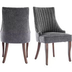 MAYEERTY Lot de 2 chaises plissées minimalistes, rembourrage doux, pieds en bois massif, usage domestique