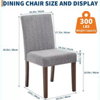 Lot de 2 chaises de salle à manger modernes avec coussins rembourrés et pieds en bois robustes pour salle à manger, restaurant et cuisine.