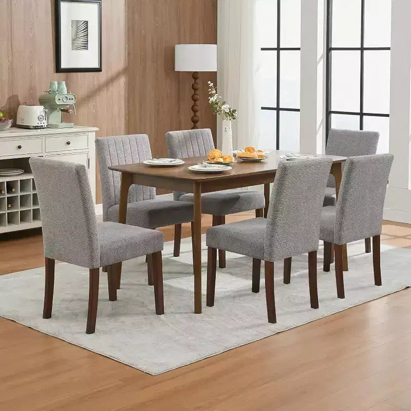 Lot de 2 chaises de salle à manger modernes avec coussins rembourrés et pieds en bois robustes pour salle à manger, restaurant et cuisine.