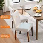 Lot de 2 chaises de salle à manger modernes avec coussins rembourrés et pieds en bois robustes pour salle à manger, restaurant et cuisine.