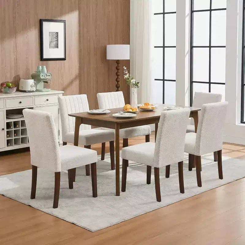 Lot de 2 chaises de salle à manger modernes avec coussins rembourrés et pieds en bois robustes pour salle à manger, restaurant et cuisine.