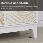 Buffet bahut décoratif de 31,5 W avec portes sculptées et étagères réglables - Panipeachy