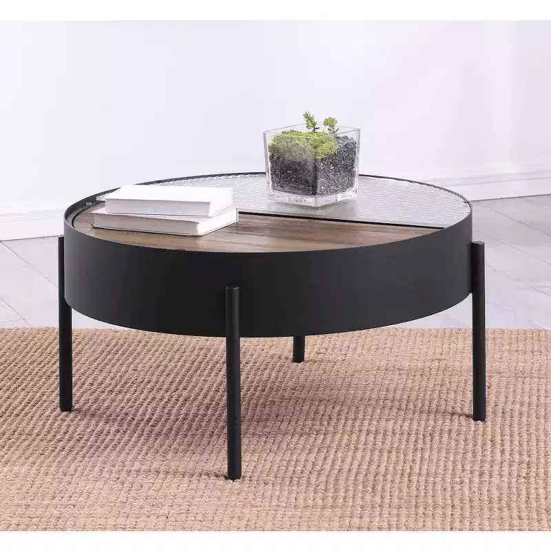 Coaster, Table basse ronde Ozella avec rangement dissimulé