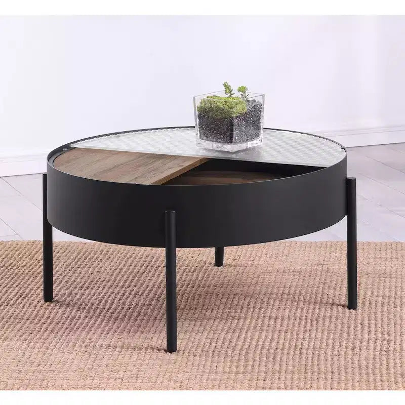 Coaster, Table basse ronde Ozella avec rangement dissimulé