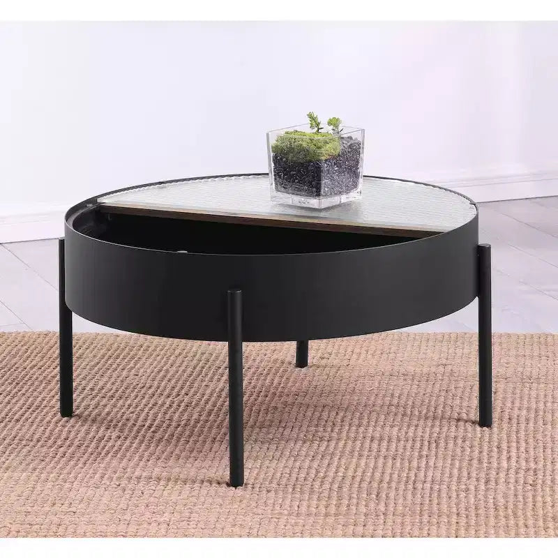 Coaster, Table basse ronde Ozella avec rangement dissimulé