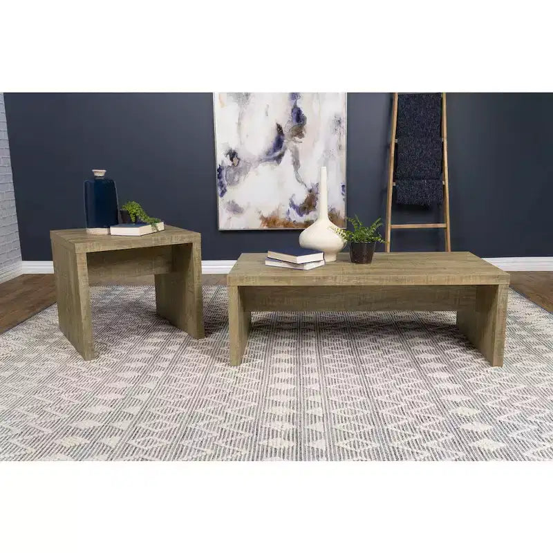 Coaster, Lynette ensemble de 2 tables basses et d'appoint rectangulaires en manguier