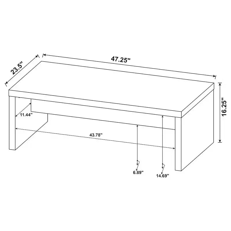 Coaster, Lynette ensemble de 2 tables basses et d'appoint rectangulaires en manguier