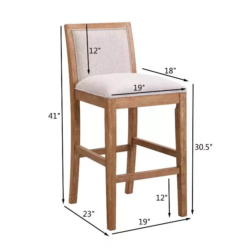 Tabourets de bar hauteur comptoir TUYOHW rembourrés, lot de 2, chaises d'appoint avec cadre en bois d'hévéa, chaises de bar pour îlot de cuisine, bureau à domicile, salle à manger