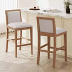 Tabourets de bar hauteur comptoir TUYOHW rembourrés, lot de 2, chaises d'appoint avec cadre en bois d'hévéa, chaises de bar pour îlot de cuisine, bureau à domicile, salle à manger