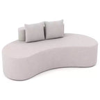 Costway Canapé incurvé en tissu de 199,4 cm avec 2 coussins confortables et dossier bas, beige/gris