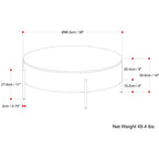 Table basse ronde moderne urbaine tambour Farmington en bois de manguier massif de 38 po de large