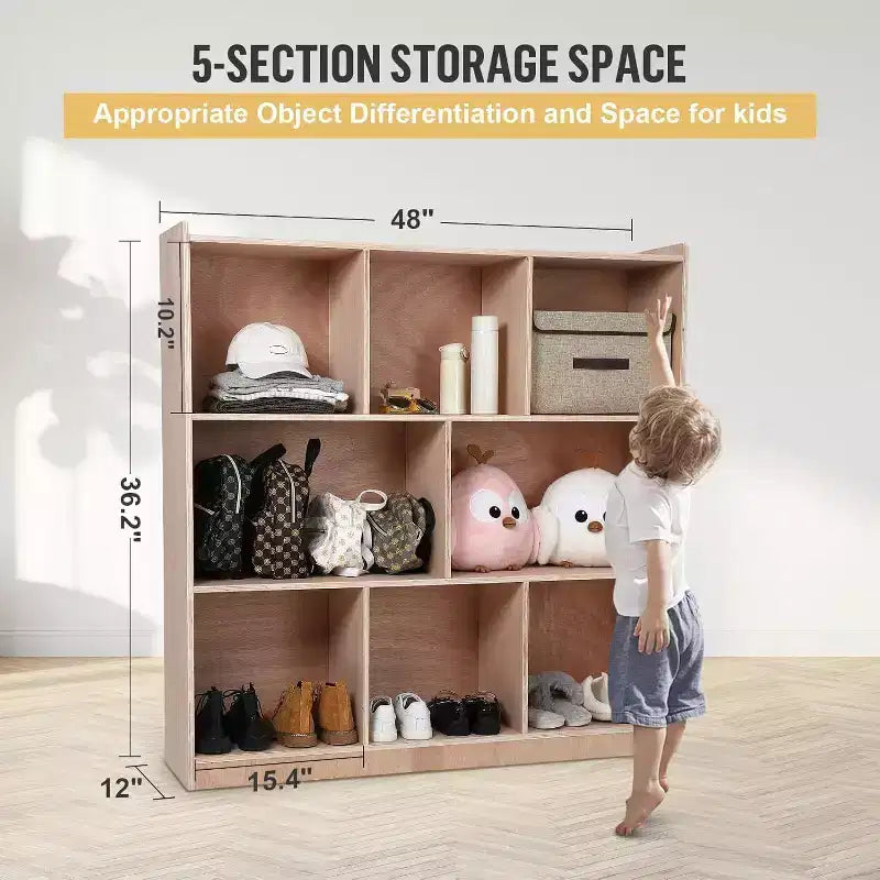 Meubles de rangement à 8 sections pour salles de classe, Armoire de rangement mobile à casiers, Armoire de rangement à compartiments, Meubles de classe pour la maison, la garderie et la maternelle