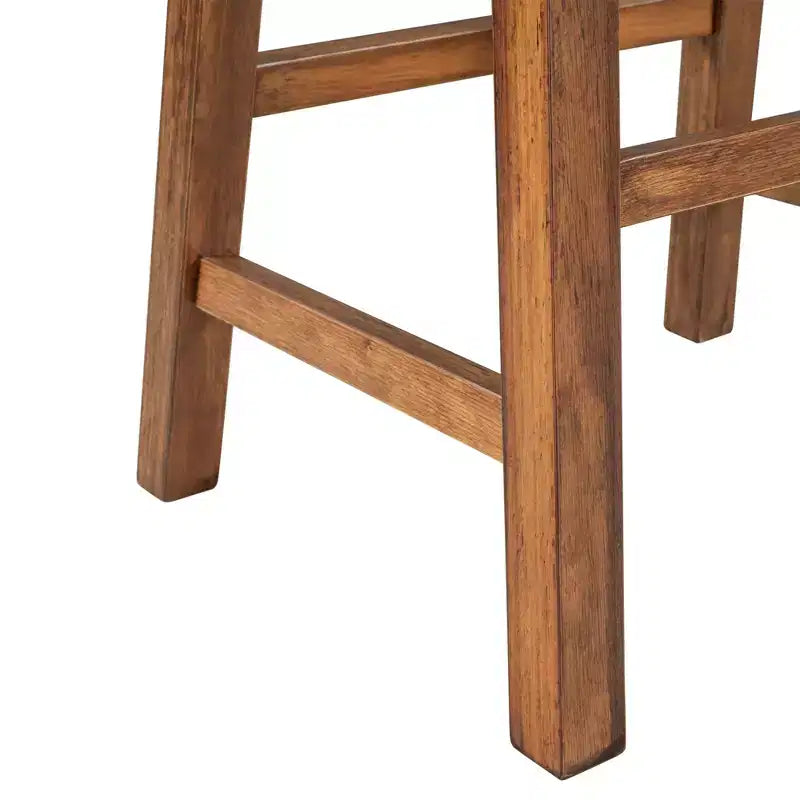 MAYEERTY Tabourets de comptoir de ferme 2 pièces, design rustique en bois, petite salle à manger, Noyer