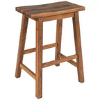 MAYEERTY Tabourets de comptoir de ferme 2 pièces, design rustique en bois, petite salle à manger, Noyer