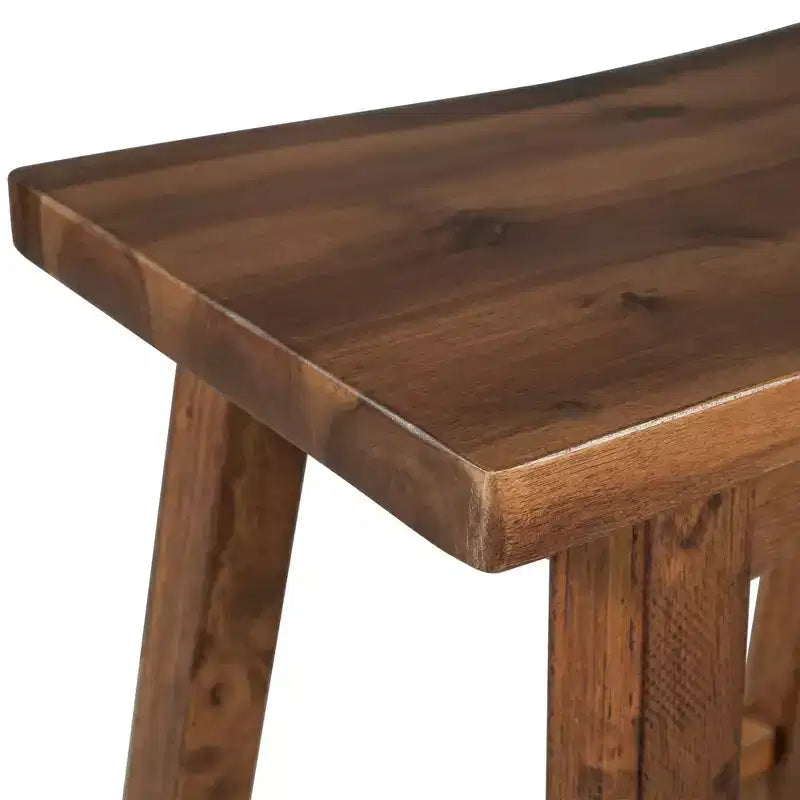 MAYEERTY Tabourets de comptoir de ferme 2 pièces, design rustique en bois, petite salle à manger, Noyer