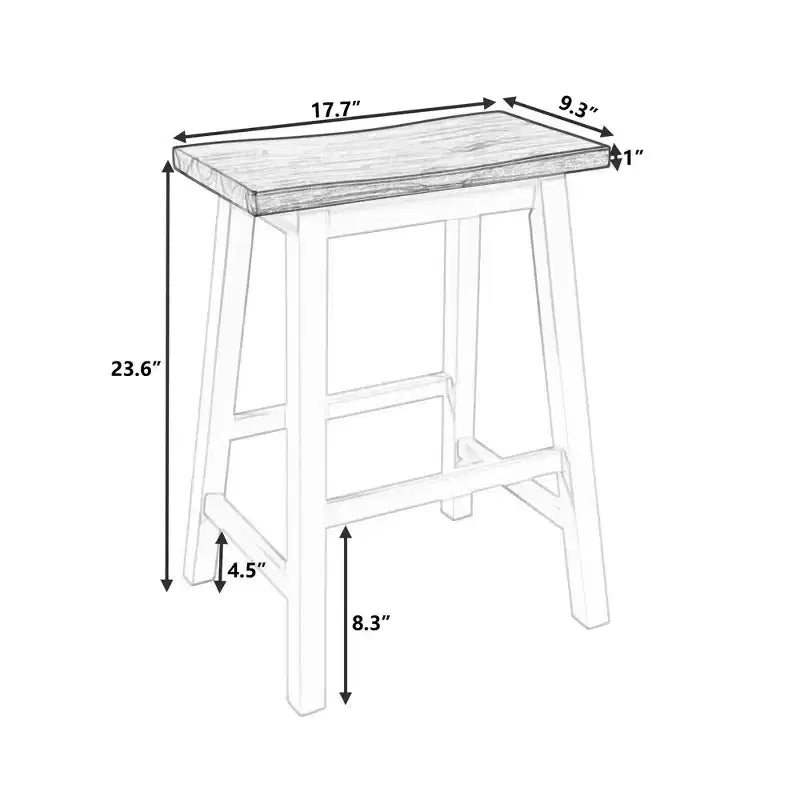 MAYEERTY Tabourets de comptoir de ferme 2 pièces, design rustique en bois, petite salle à manger, Noyer