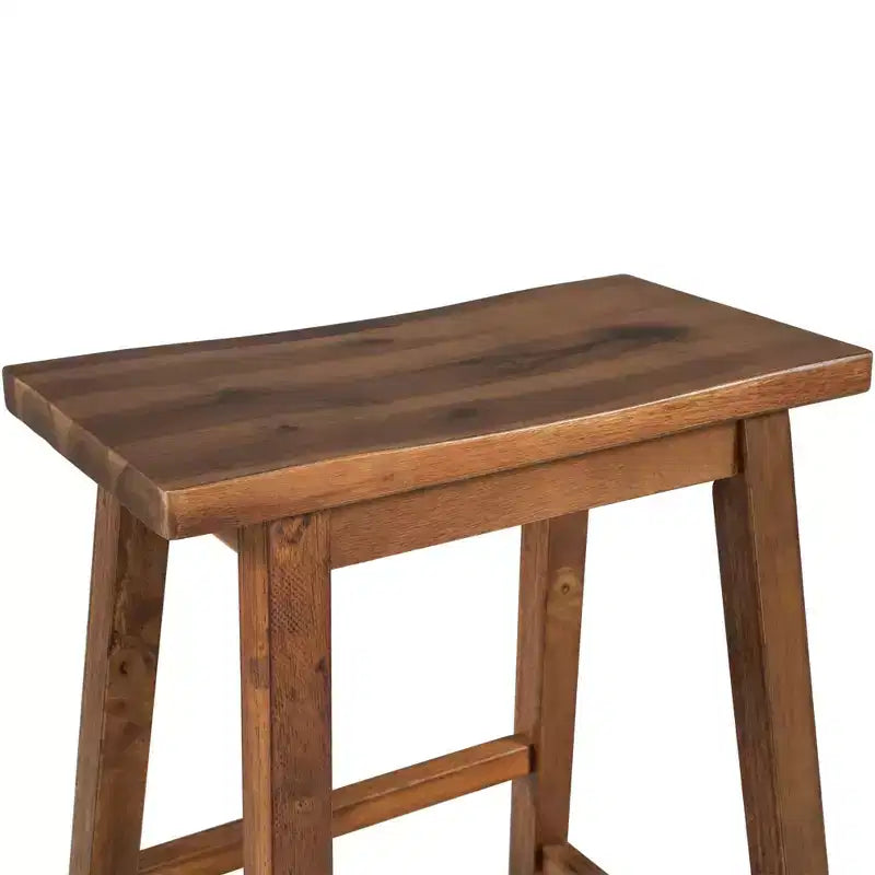 MAYEERTY Tabourets de comptoir de ferme 2 pièces, design rustique en bois, petite salle à manger, Noyer