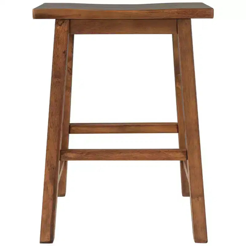 MAYEERTY Tabourets de comptoir de ferme 2 pièces, design rustique en bois, petite salle à manger, Noyer