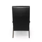 MAYEERTY Chaise d'appoint moderne du milieu du siècle, revêtement en similicuir noir mat, salon chambre à coucher