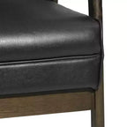 MAYEERTY Chaise d'appoint moderne du milieu du siècle, revêtement en similicuir noir mat, salon chambre à coucher