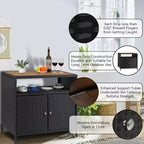 Meuble de rangement d'extérieur en rotin - Noir et marron, résistant aux intempéries, pour patio/jardin/terrasse