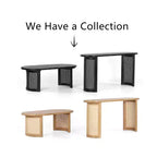 Console de 60 po avec piètement en rotin, Table de canapé étroite, Table d'entrée moderne pour couloir, salon et foyer - Panipeachy