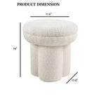 TUYOHW Tabouret d'appoint en forme de champignon, pouf de 44,5 cm avec plateau rond, base piédestal, chaise sans accoudoirs rembourrée en tissu shearling pour salon