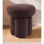 TUYOHW Tabouret d'appoint en forme de champignon, pouf de 44,5 cm avec plateau rond, base piédestal, chaise sans accoudoirs rembourrée en tissu shearling pour salon