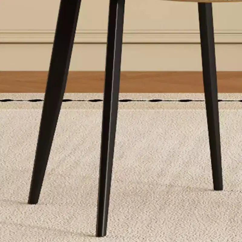 MAYEERTY Lot de 4 chaises de salle à manger modernes, assise en cuir PU marron, pieds en acier au carbone noir, pour maison, restaurant, salle de conférence