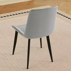 MAYEERTY Lot de 4 chaises de salle à manger modernes, assise en cuir PU marron, pieds en acier au carbone noir, pour maison, restaurant, salle de conférence