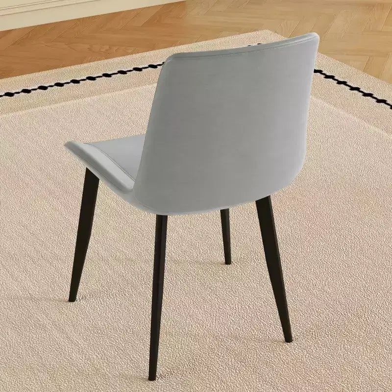 MAYEERTY Lot de 4 chaises de salle à manger modernes, assise en cuir PU marron, pieds en acier au carbone noir, pour maison, restaurant, salle de conférence