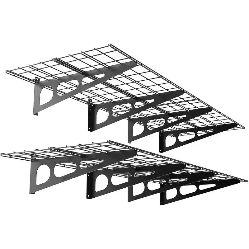 2-Pack 2x6Ft Storage Shelves,24-Inch-by-71-Inch Total Load 800LBS Heavy Duty Garage Wall Shelving,Rust-Proof Metal Shelf Wall Mount Easy Installation