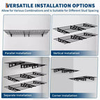 Lot de 2 étagères de rangement 60x180cm, capacité de charge totale 360 kg, étagères murales robustes pour garage, étagères murales métalliques antirouille, installation facile