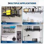 Lot de 2 étagères de rangement 60x180cm, capacité de charge totale 360 kg, étagères murales robustes pour garage, étagères murales métalliques antirouille, installation facile