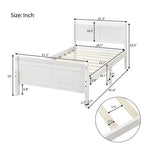 Cadre de lit plateforme double Bellemave en bois avec tête et pied de lit, support à lattes en bois massif, aucun sommier tapissier requis, assemblage facile pour enfants et adolescents