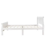 Cadre de lit plateforme double Bellemave en bois avec tête et pied de lit, support à lattes en bois massif, aucun sommier tapissier requis, assemblage facile pour enfants et adolescents