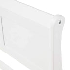 Cadre de lit plateforme double Bellemave en bois avec tête et pied de lit, support à lattes en bois massif, aucun sommier tapissier requis, assemblage facile pour enfants et adolescents