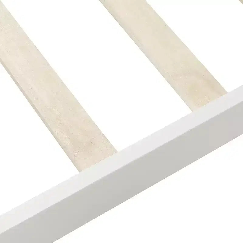 Cadre de lit plateforme double Bellemave en bois avec tête et pied de lit, support à lattes en bois massif, aucun sommier tapissier requis, assemblage facile pour enfants et adolescents