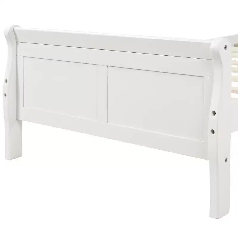 Cadre de lit plateforme double Bellemave en bois avec tête et pied de lit, support à lattes en bois massif, aucun sommier tapissier requis, assemblage facile pour enfants et adolescents