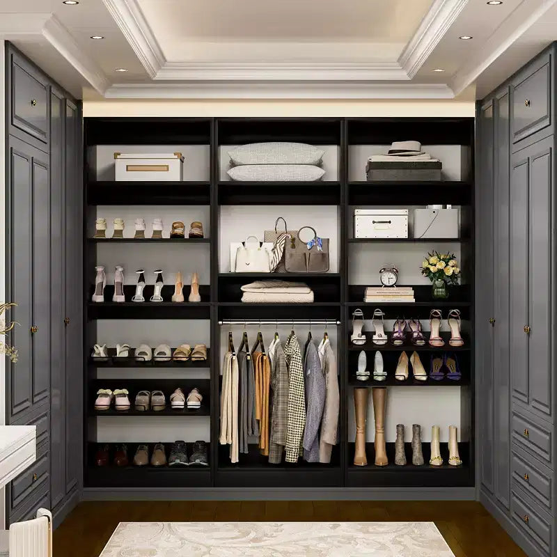 Besiost Tour de rangement à chaussures à 6 niveaux, organisateur de chaussures en bois de 203 cm de haut sur pied