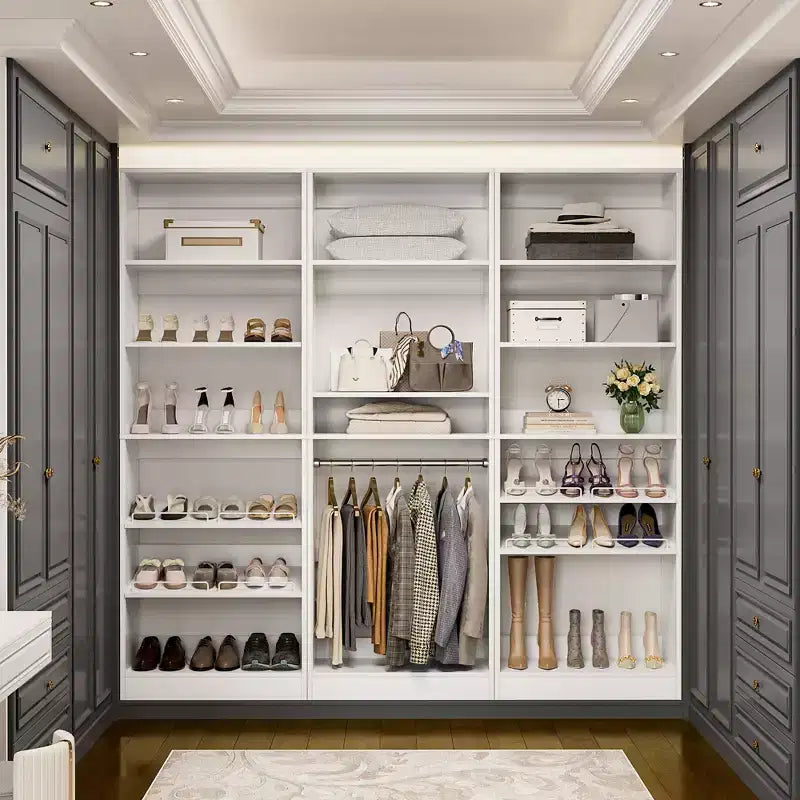 Besiost Tour de rangement à chaussures à 6 niveaux, organisateur de chaussures en bois de 203 cm de haut sur pied