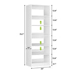 Besiost Tour de rangement à chaussures à 6 niveaux, organisateur de chaussures en bois de 203 cm de haut sur pied