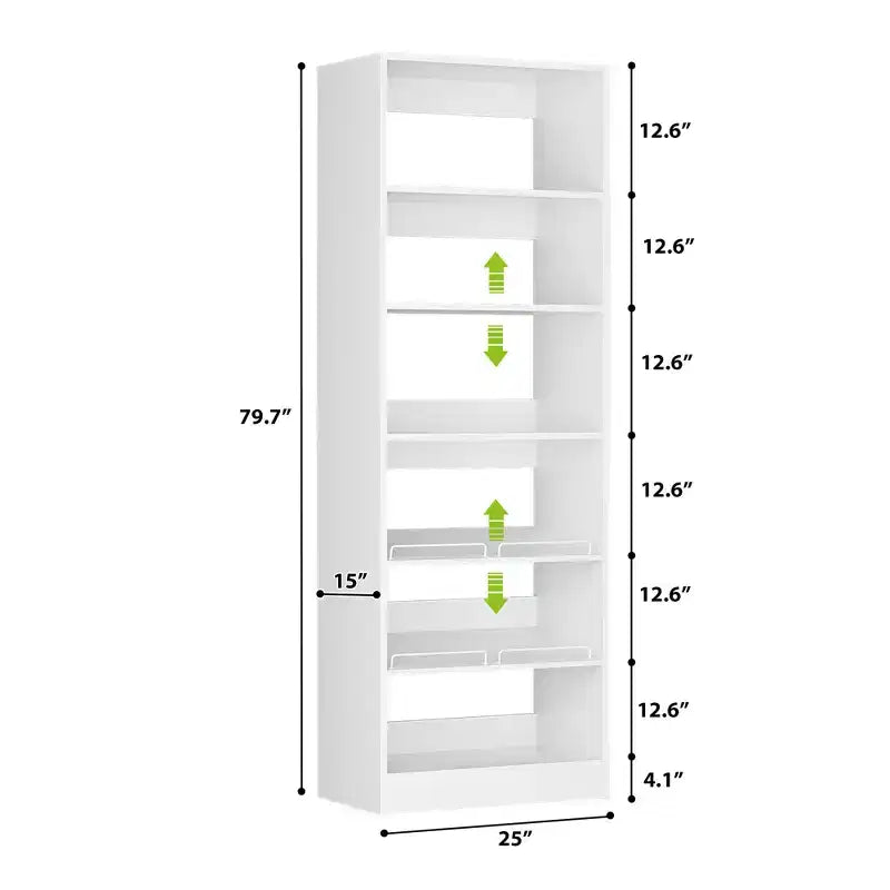 Besiost Tour de rangement à chaussures à 6 niveaux, organisateur de chaussures en bois de 203 cm de haut sur pied