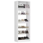 Besiost Tour de rangement à chaussures à 6 niveaux, organisateur de chaussures en bois de 203 cm de haut sur pied