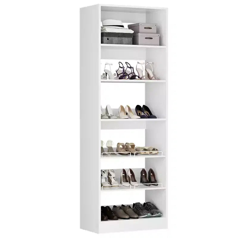Besiost Tour de rangement à chaussures à 6 niveaux, organisateur de chaussures en bois de 203 cm de haut sur pied