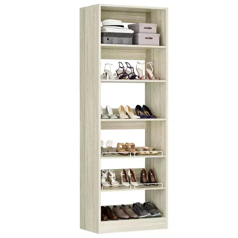 Besiost Tour de rangement à chaussures à 6 niveaux, organisateur de chaussures en bois de 203 cm de haut sur pied
