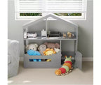 Bibliothèque pour enfants, Organisateur de rangement de jouets, Étagère à livres en bois pour tout-petits avec lumière à détecteur de mouvement pour enfants, Étagère à livres maison de poupée pour salle de jeux et chambre à coucher