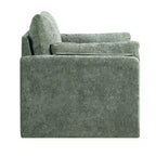 VEVOR Green Accent Chair, Modern Upholstered Accent Chair with Armrests, Cloth Arm Chairs with Thick Cushion and Arched Backrest, Green