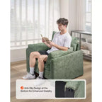 Fauteuil d'appoint vert VEVOR, fauteuil d'appoint moderne rembourré avec accoudoirs, fauteuil en tissu avec coussin épais et dossier arqué, vert