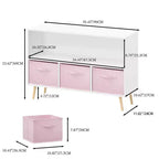 Bibliothèque pour enfants TUYOHW avec 3 tiroirs en tissu et étagère ouverte, étagère de rangement en MDF avec dispositif anti-basculement, organisateur de jouets pour salle de jeux et chambre à coucher